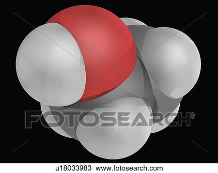 Drawing - Ethanol molecule. Fotosearch