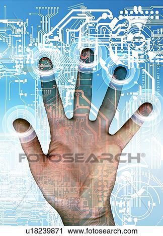 Fingerprint scanner, artwork View Large Illustration Clip Art - Fingerprint scanner, artwork. Fotosearch