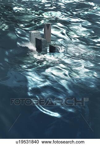Flooding, conceptual artwork View Large Illustration Clipart - Flooding, conceptual artwork. Fotosearch