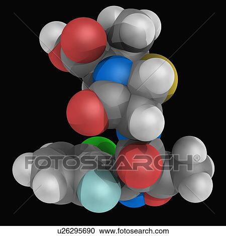Clipart - Floxacillin antibiotic molecule. Fotosearch