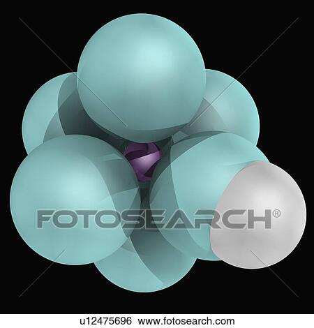 Stock Illustration - Fluoroantimonic acid molecule. Fotosearch