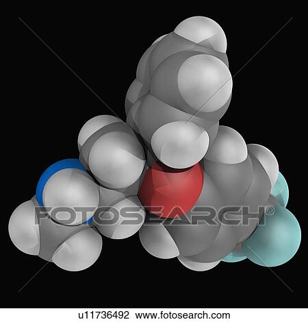 Fluoxetine drug molecule View Large Illustration Drawing - Fluoxetine drug molecule. Fotosearch