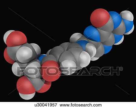 Stock Illustration - Folic acid vitamin B9 molecule. Fotosearch
