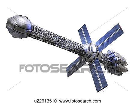 Futuristic spaceship, artwork View Large Illustration Clipart - Futuristic spaceship, artwork. Fotosearch