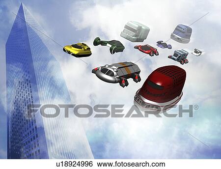 Stock Illustration - Futuristic transport, artwork. Fotosearch