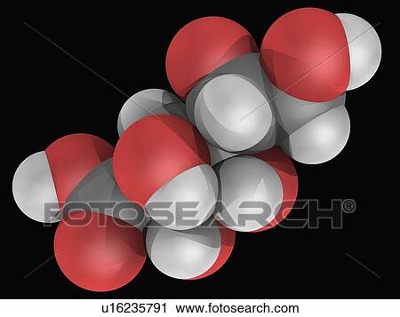 Clip Art - Gluconic acid molecule. Fotosearch