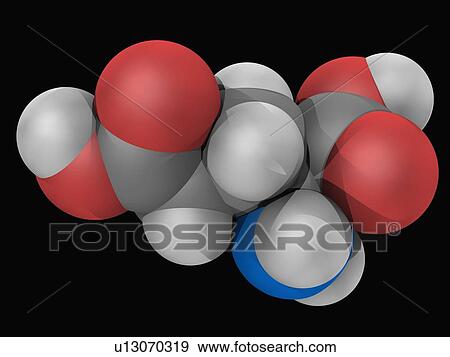 Stock Illustration - Glutamic acid molecule. Fotosearch