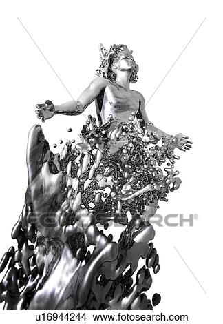 Grey goo engulfing man, artwork View Large Illustration Stock Illustration - Grey goo engulfing man, artwork. Fotosearch
