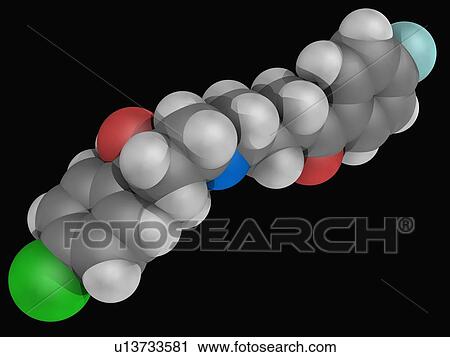 Clip Art - Haloperidol drug molecule. Fotosearch