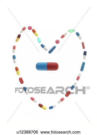 Stock Illustration - Heart drugs, conceptual image. Fotosearch