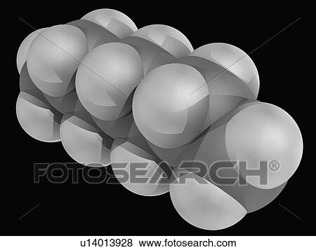 Stock Illustration - Heptane molecule. Fotosearch