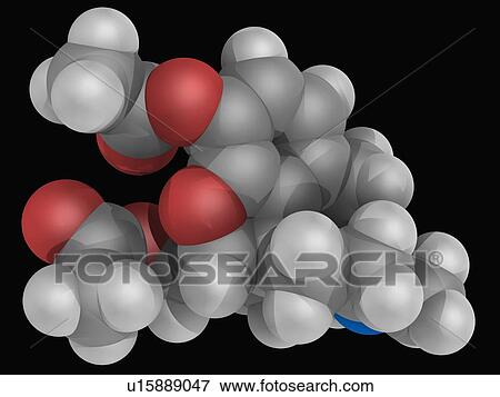 Stock Illustration - Heroin drug molecule. Fotosearch