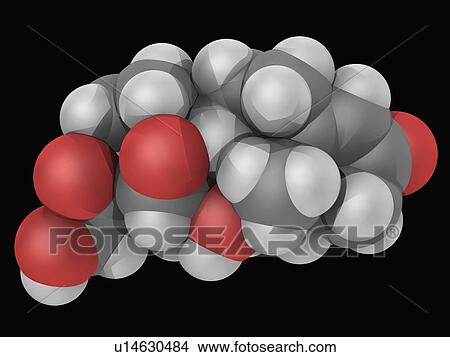 Stock Illustration - Hydrocortisone hormone molecule. Fotosearch