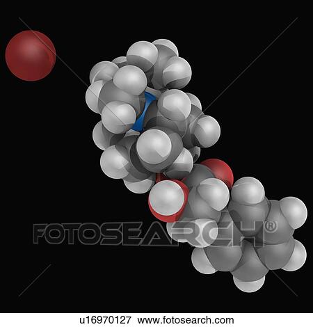 Stock Illustration - Ipratropium bromide drug molecule. Fotosearch