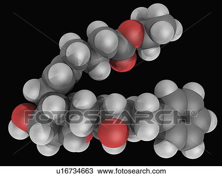 Drawing - Latanoprost drug molecule. Fotosearch