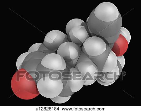 Stock Illustration - Levonorgestrel drug molecule. Fotosearch
