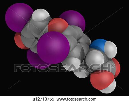 Stock Illustration - Levothyroxine drug molecule. Fotosearch