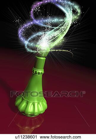 Clip Art - Magic lamp, conceptual artwork. Fotosearch