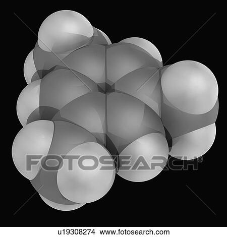 Mesitylene molecule View Large Illustration Stock Illustration - Mesitylene molecule. Fotosearch