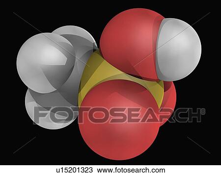 Methanesulfonic acid molecule View Large Illustration Drawing - Methanesulfonic acid molecule. Fotosearch