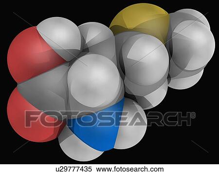 Stock Illustration - Methionine molecule. Fotosearch
