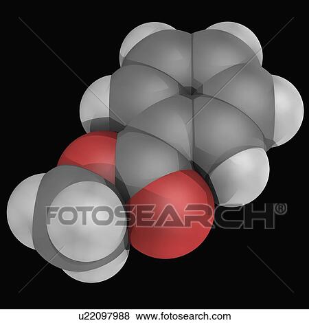 Stock Illustration - Methyl benzoate molecule. Fotosearch