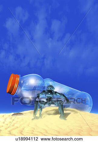 Drawing - Microrobot, conceptual artwork. Fotosearch