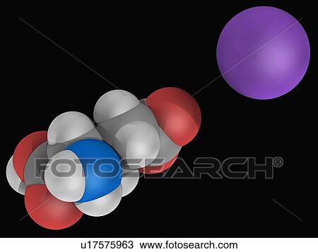 Monosodium glutamate molecule View Large Illustration Drawing - Monosodium glutamate molecule. Fotosearch