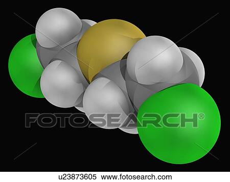 Stock Illustration - Mustard gas molecule. Fotosearch