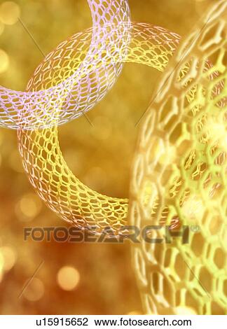 Nanoring structures, artwork View Large Illustration Drawing - Nanoring structures, artwork. Fotosearch