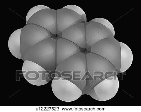 Drawing - Naphtalene molecule. Fotosearch