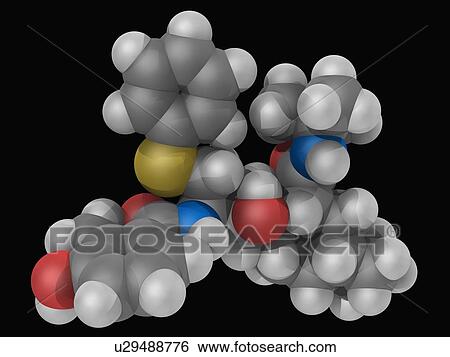 Stock Illustration - Nelfinavir drug molecule. Fotosearch