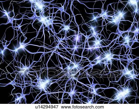 Nerve cells firing, artwork View Large Illustration Stock Illustration - Nerve cells firing, artwork. Fotosearch