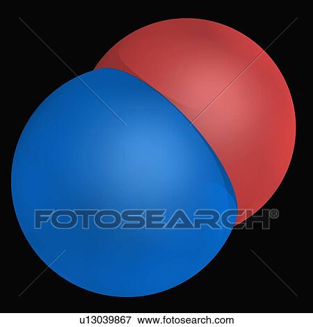 Nitrogen monoxide molecule View Large Illustration Stock Illustration - Nitrogen monoxide molecule. Fotosearch