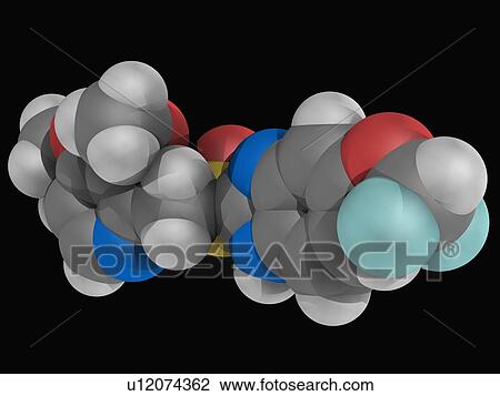 Pantoprazole drug molecule View Large Illustration Drawing - Pantoprazole drug molecule. Fotosearch