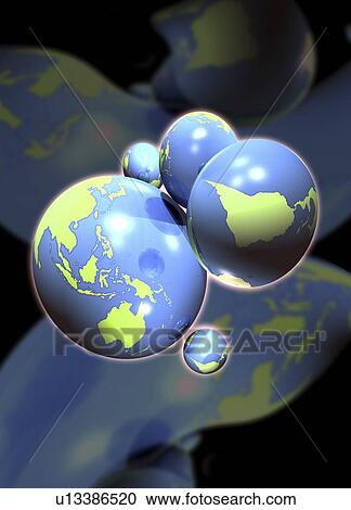 Clipart - Parallel universes, conceptual artwork. Fotosearch