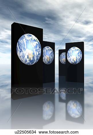 Stock Illustration - Parallel universes, conceptual artwork. Fotosearch