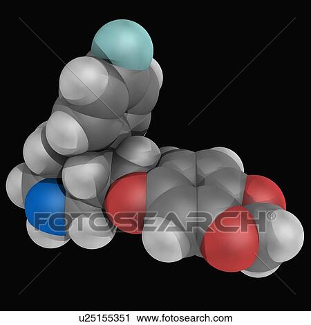 Paroxetine drug molecule View Large Illustration Clip Art - Paroxetine drug molecule. Fotosearch