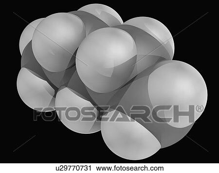 Clip Art - Pentane molecule. Fotosearch