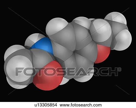 Stock Illustration - Phenacetin drug molecule. Fotosearch
