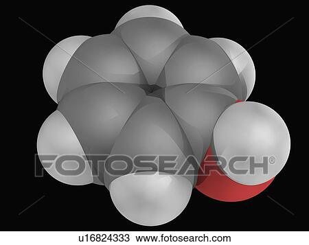 Phenol molecule View Large Illustration Drawing - Phenol molecule. Fotosearch