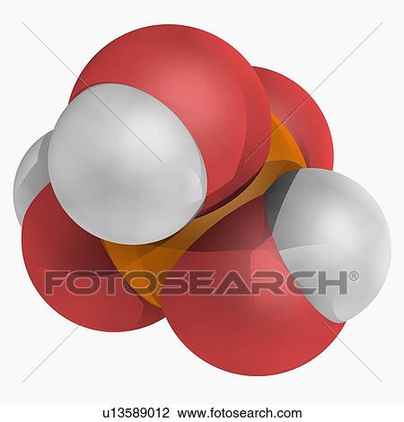 Drawing - Phosphoric acid molecule. Fotosearch
