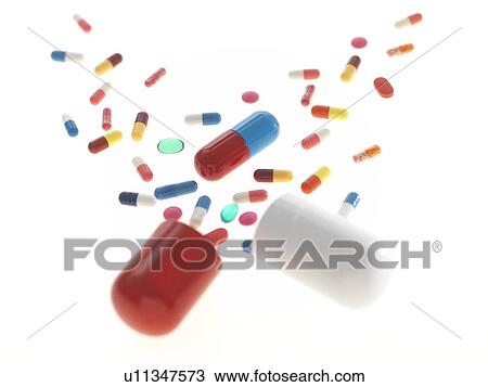 Drawing - Pills. Fotosearch