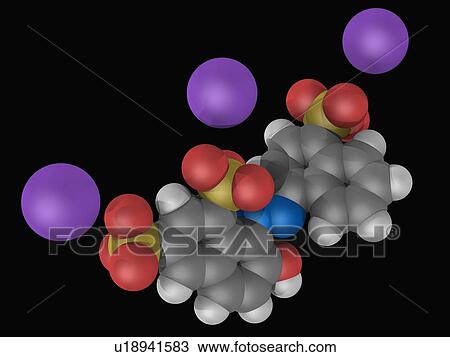 Ponceau 4R molecule View Large Illustration Drawing - Ponceau 4R molecule. Fotosearch