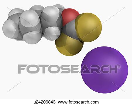 Potassium amyl xanthate molecule View Large Illustration Drawing - Potassium amyl xanthate molecule. Fotosearch