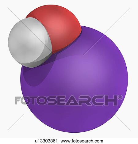 Potassium hydroxide molecule View Large Illustration Clip Art - Potassium hydroxide molecule. Fotosearch