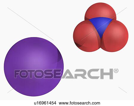 Potassium nitrate molecule View Large Illustration Stock Illustration - Potassium nitrate molecule. Fotosearch