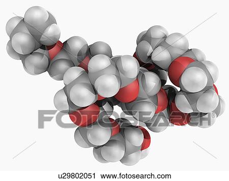 Clip Art - PPG-14 butyl ether molecule. Fotosearch
