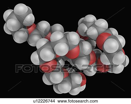 Stock Illustration - PPG-14 butyl ether molecule. Fotosearch