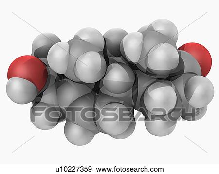 Stock Illustration - Prasterone hormone molecule. Fotosearch